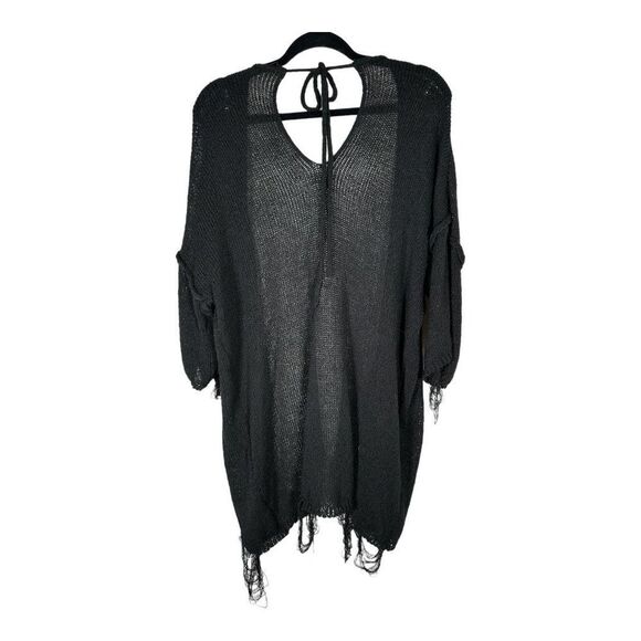 POL Anthropologie Black Open Knit Sweater EUC - Picture 2 of 8